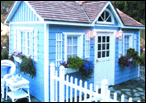 Storage sheds don't have to be huge to get everything put away.