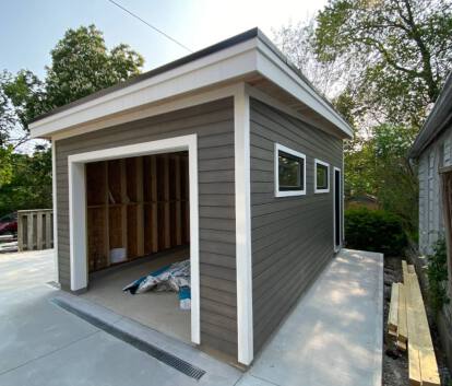  Front view of 20’ x 12' Urban Garage located in Toronto, Ontario – Summerwood Products