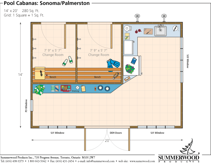 20 X 14 Pool House Floor Plan