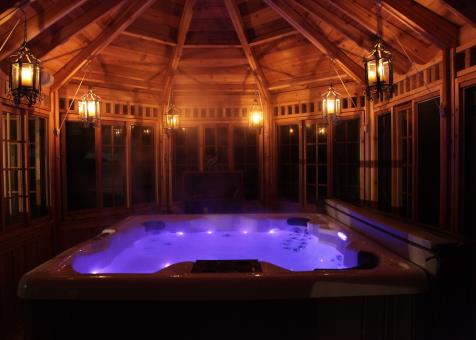 Wooden champlain hot tub gazebo 12' with DH2B designer overhead knobs in Toronto,Ontario.ID number 1