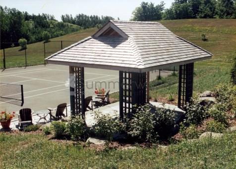 montpellier gazebo 12x12 with Dutch hip roof design in Syracuse New York. ID number 210060.
