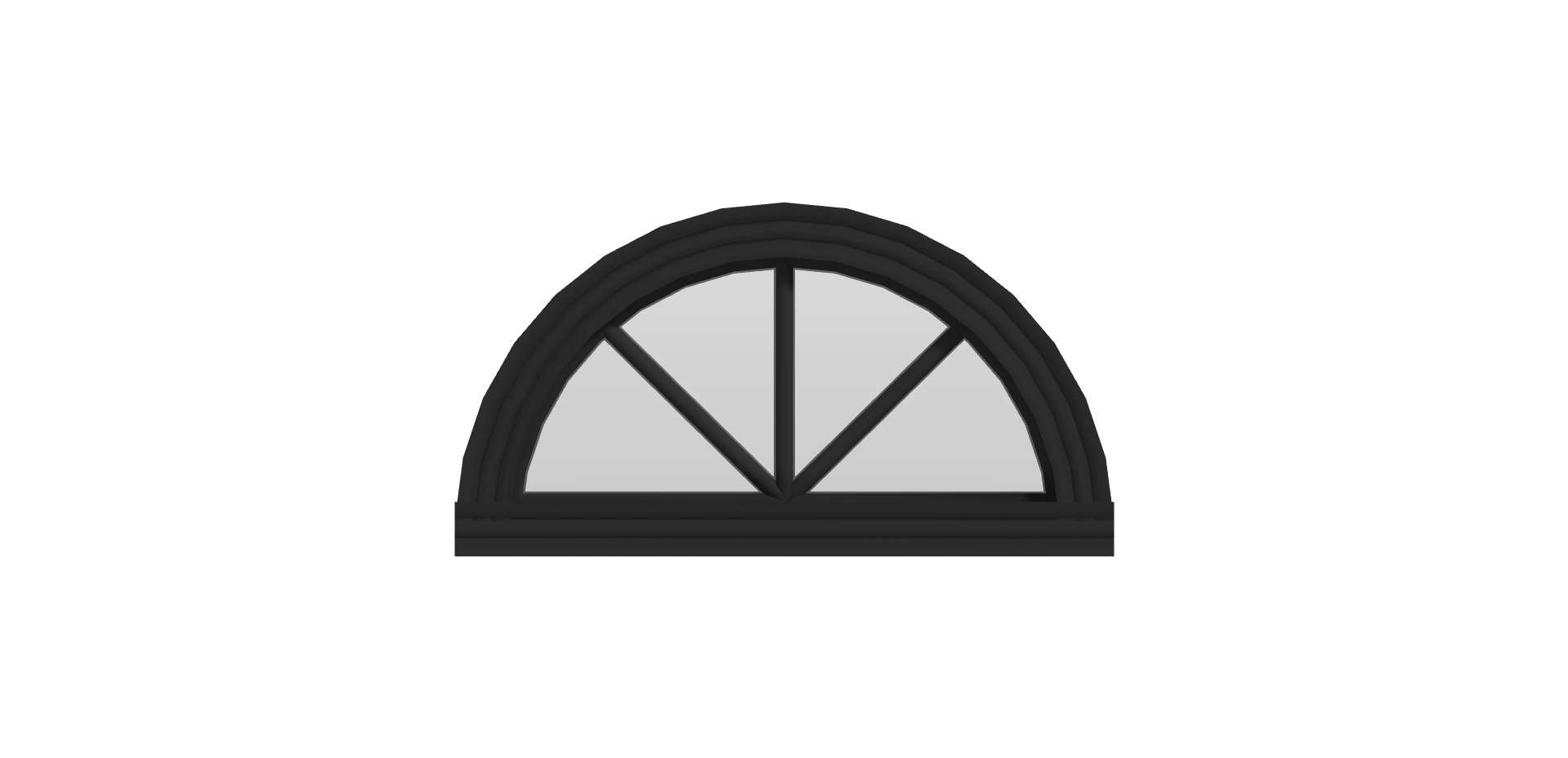 Arch A Window (fixed) - (Black outside/white inside)