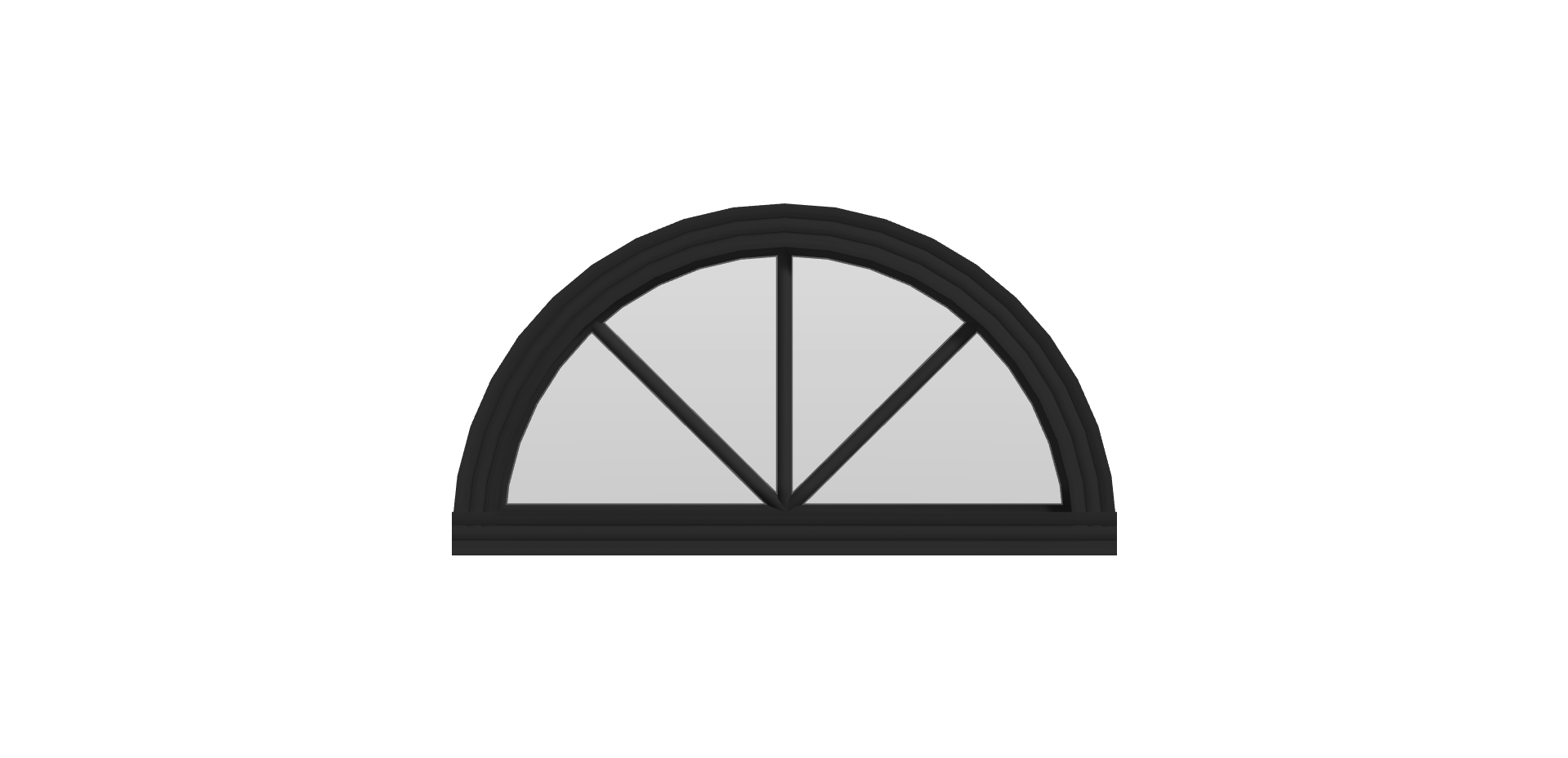 Arch C Window (Fixed) - (Black outside/white inside)