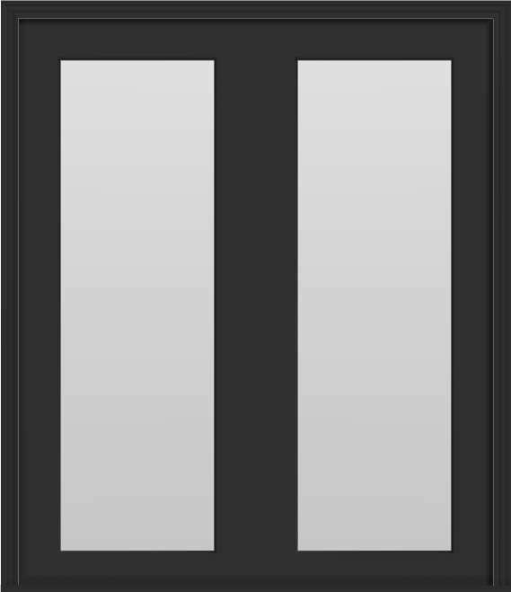 Fiberglass Clear Lite Double Doors (64"x 80") - Black