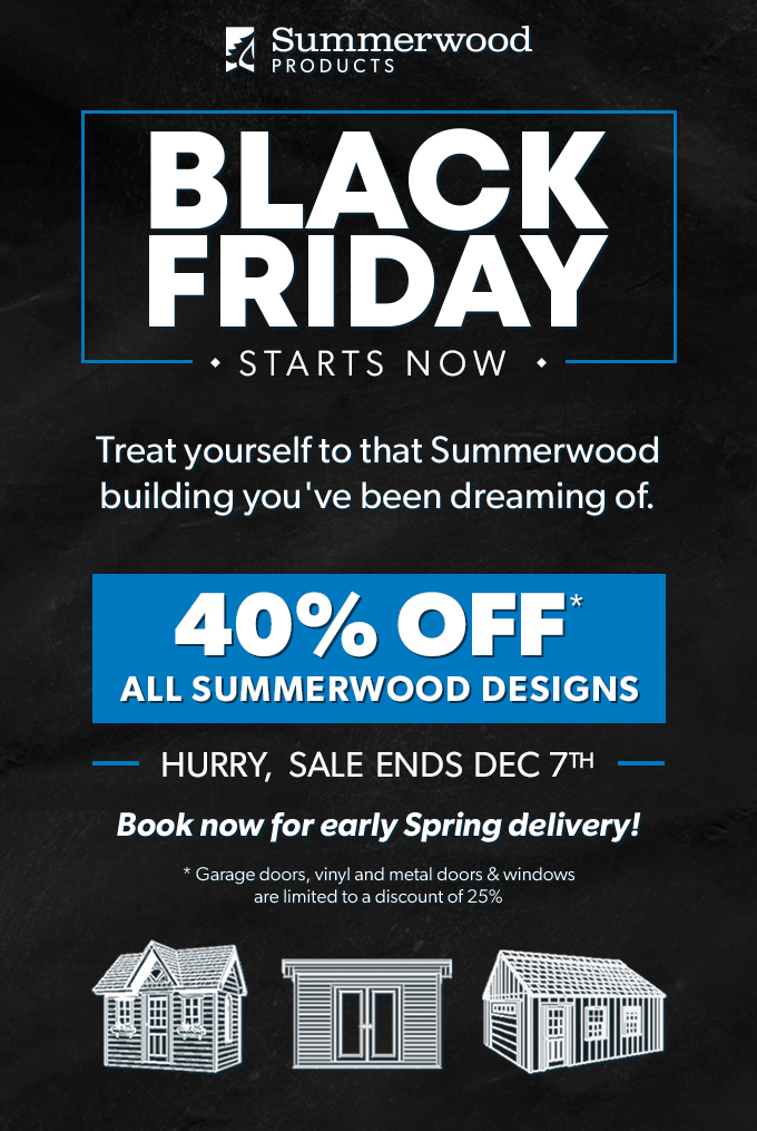 Summerwood Products Black Firday Sale Save 35%
