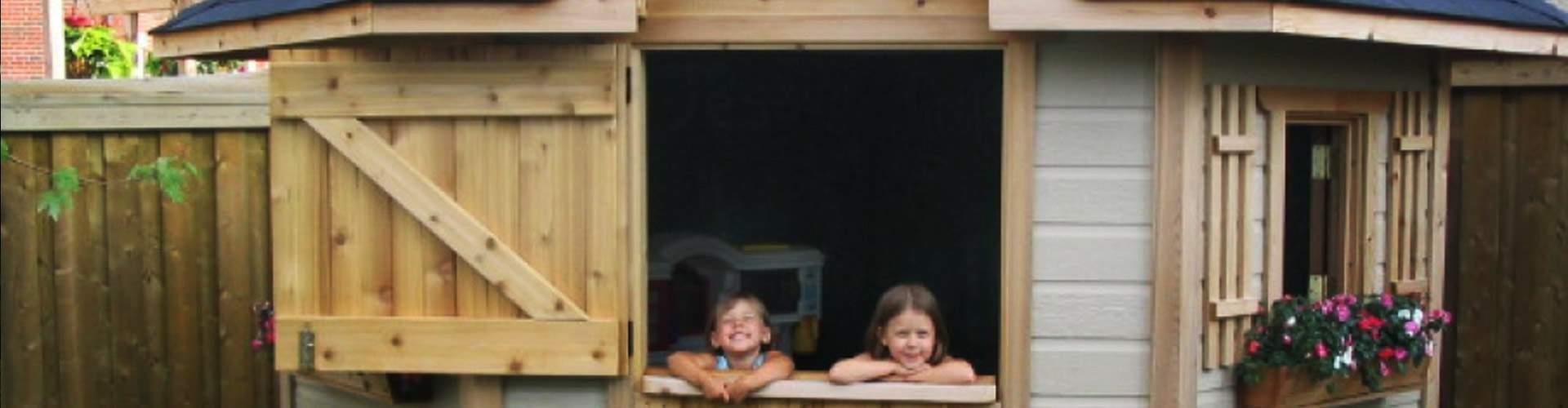 Backyard Cedar Prefab Petite Pentagon Playhouse Kit - Summerwood Products