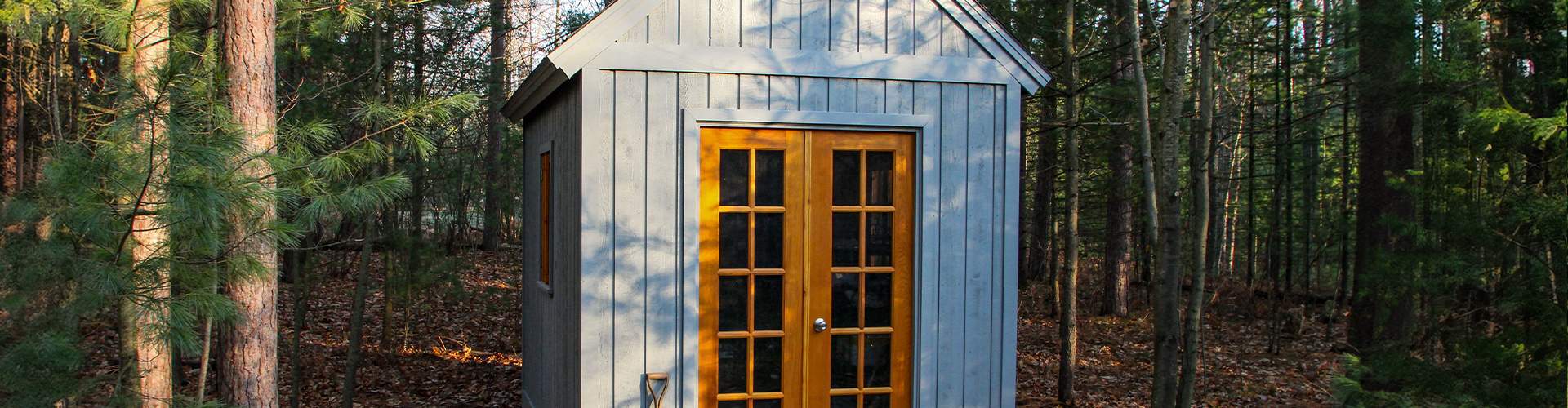 Telluride Storage Garden Shed Kit with western red cedar siding - Summerwood Products