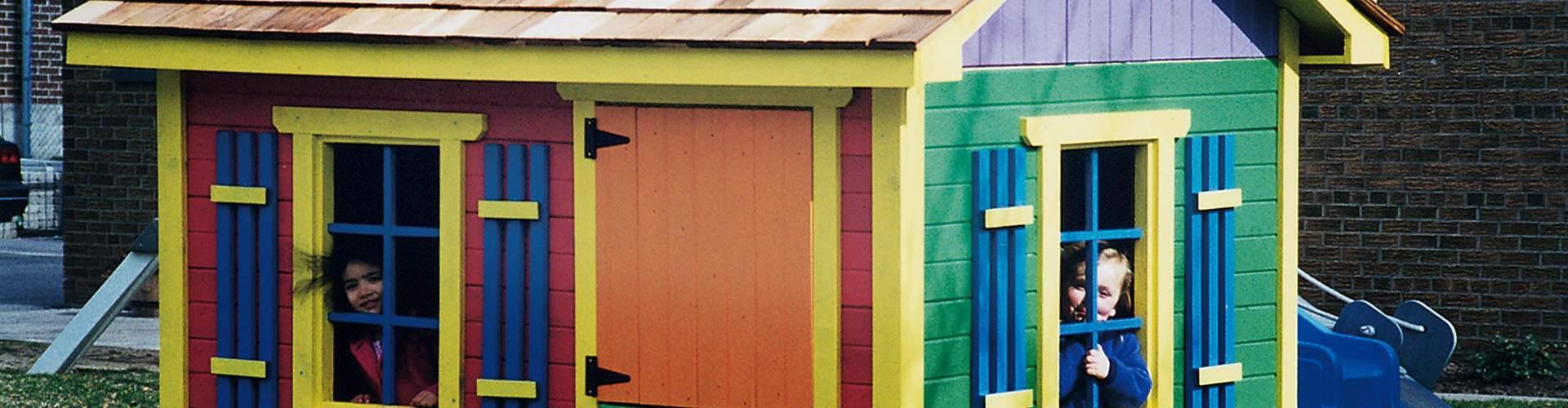 Backyard Cedar Prefab Bear Club Playhouse Kit - Summerwood Products