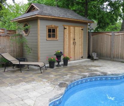 Santa Cruz grey Pool Cabana with cedar Summerwood ID number 100844.