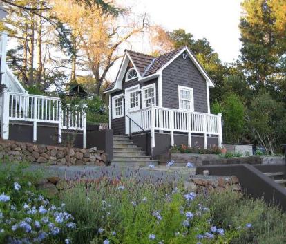 Cedar Copper Creek shed 10 x 12 with dormer in Woodside, California. ID number 10714.