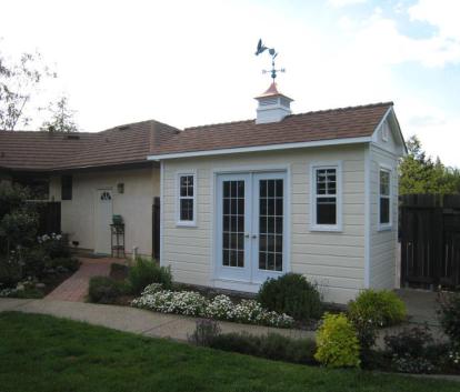 Cedar Palmerston shed 6x14 with French double doors in Roseville, California. ID number 109757.