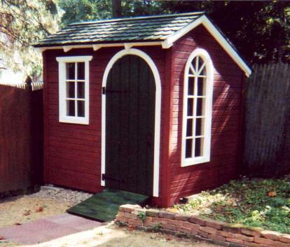 Bar Harbor red shed kit with cedar in Poughkeepsie, New York. ID number 1367.