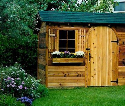 Bar Harbor shed kit with planed cedar in Kanata, Ontario. ID number 167.