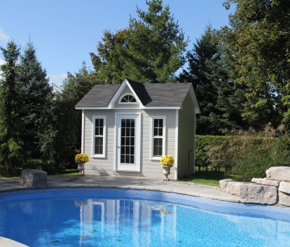 Copper Creek white Prefab Pool House with cedar Summerwood ID number 181830.