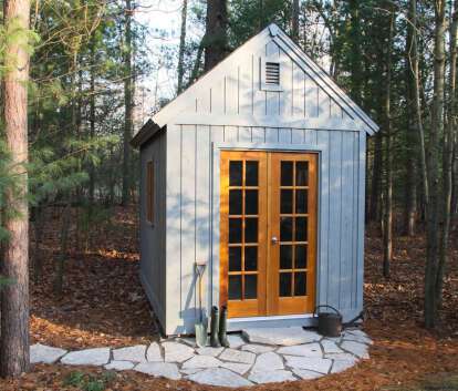 Fron Left View of a Garden Shed Kit Telluride Design located in Traverse City 