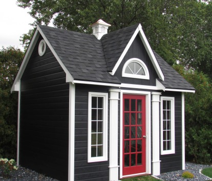 Front view of 10’ x 12' Copper Creek located in Chatham, Ontario – Summerwood Products