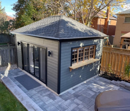 Front view of 12’x16' Sonoma Home Studio located in New Haven, Conneticut