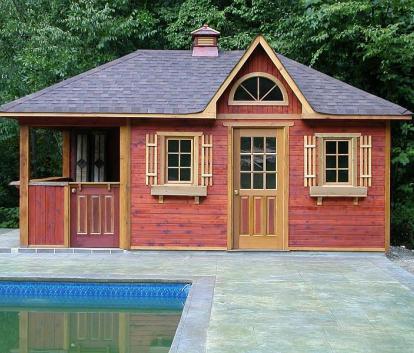 Surfside red Pool House with cedar Summerwood ID number 41184.