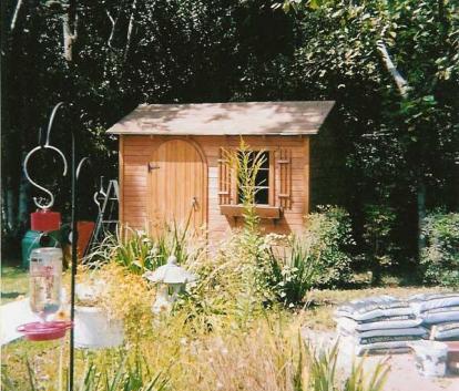 Bar Harbor tool shed with planed cedar in Houston, Texas. ID number 530.