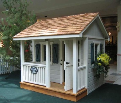 Peach Pickers Porch white Playhouse Summerwood ID number 5494.