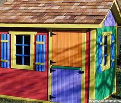Bear Club Playhouse with planed cedar Summerwood ID number 66. 