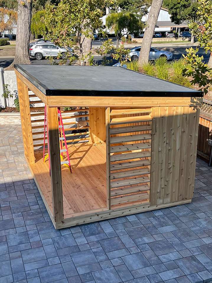 Right side view of 10’ x 14’ Eden gazebo located in Newark, California – Summerwood Products