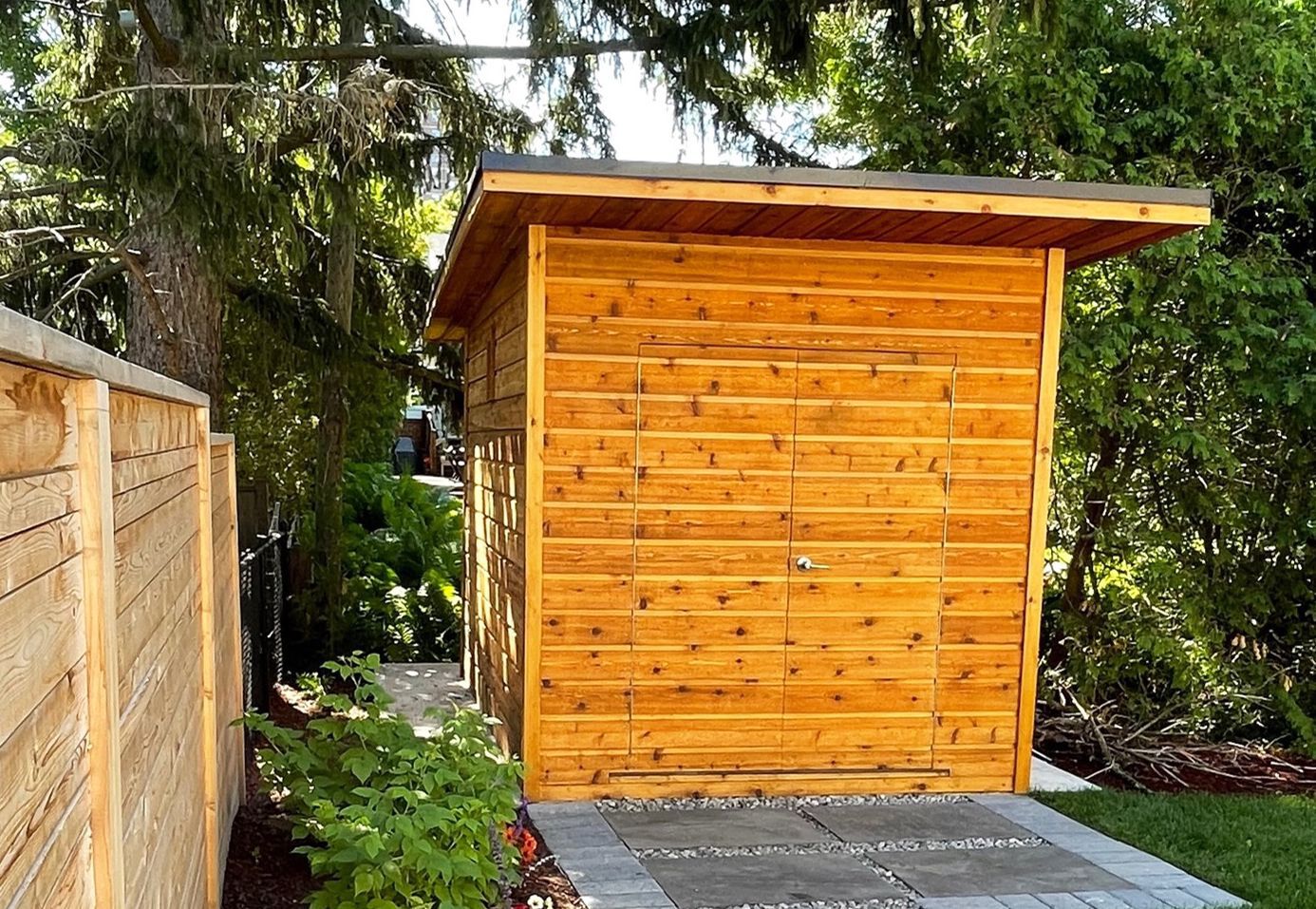 Front view 2 of 8’ x 12’ Dune garden shed located in Mississauga, Ontario – Summerwood Product