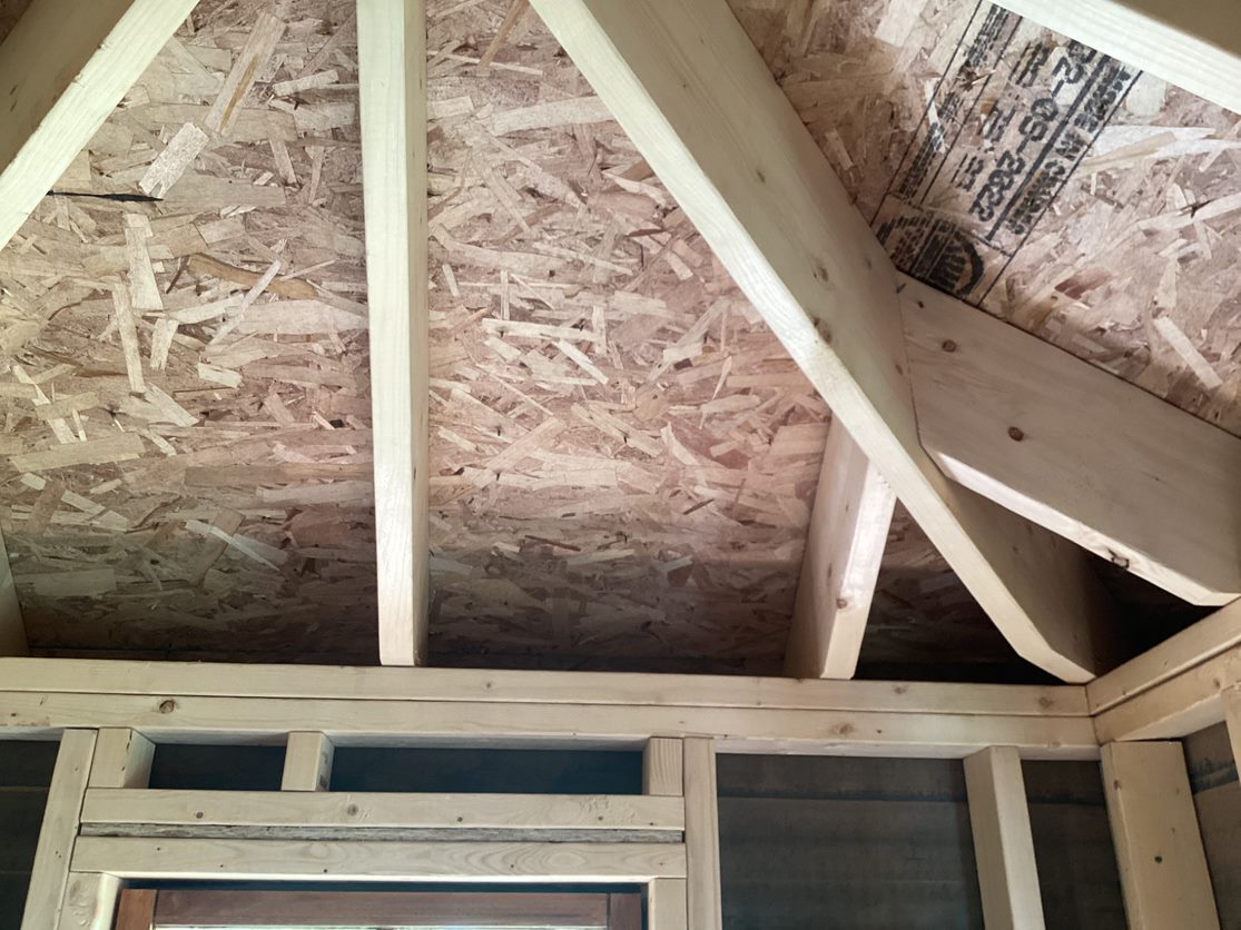 Interior roof view of 6’ x 7’ Sonoma garden shed located in Gloucester, Ontario – Summerwood P