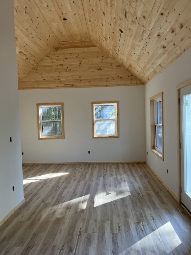 Interior view 2 of 16’ x 24’ Breckenridge cabin located in Algonquin Highlands, Ontario – Summ