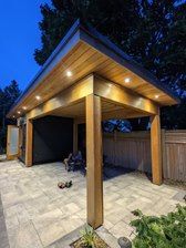 Right side view of 10’ x 28’ Sanara Pool House located in Guelph, Ontario – Summerwood Product