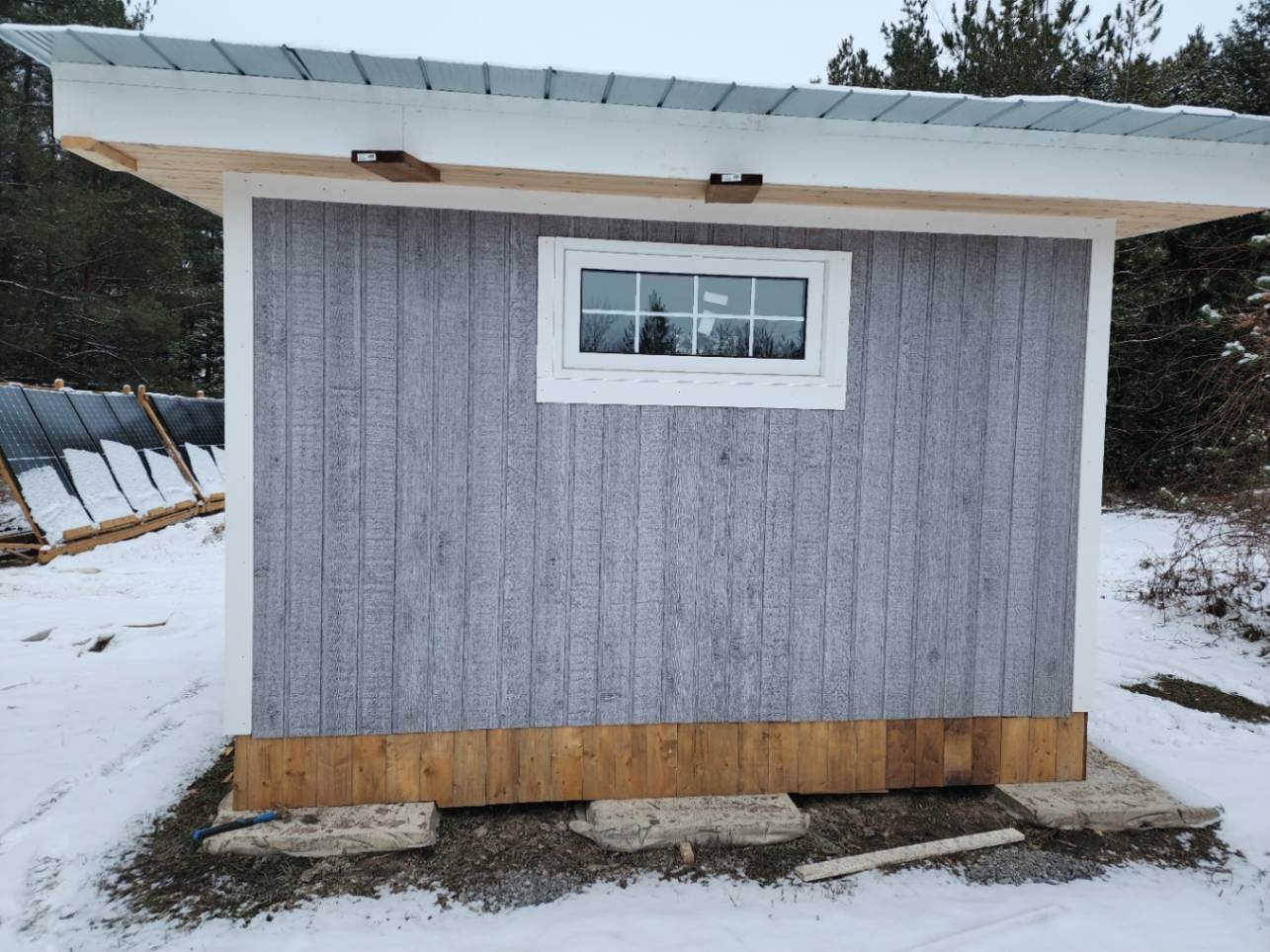 Rear view of 10' x 12' Urban Studio located in Stayner, Ontario – Summerwood Products