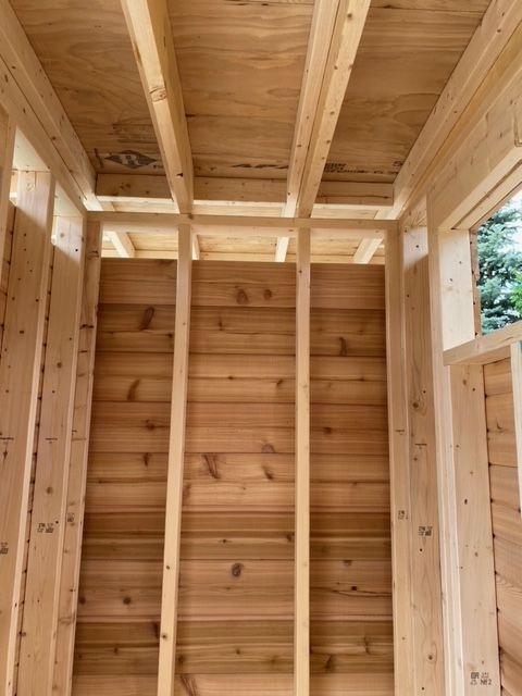 Interior view of 4' x 8' Dune Garden Shed located in Trenton, New Jersey - Summerwood Products