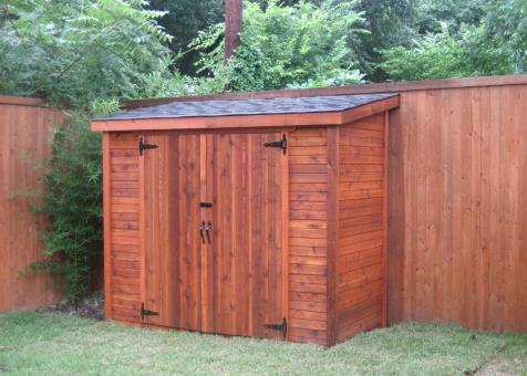 Cedar Sarawak shed 4x8 with standard double doors in Dallas, Texas. ID number 34661-1
