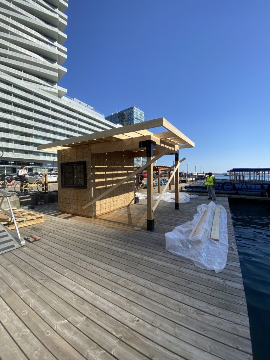 Rear view of 10’ x 15' Sanara Pool Cabana located in Toronto, Ontario – Summerwood Products