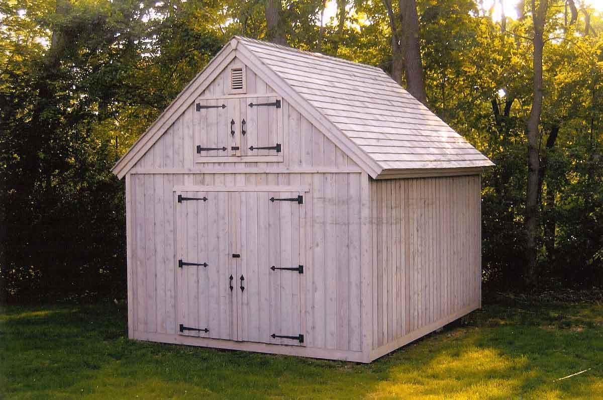 Cedar Telluride Shed 12x16 with workshop windows in Bedford, New York. ID number 984-1