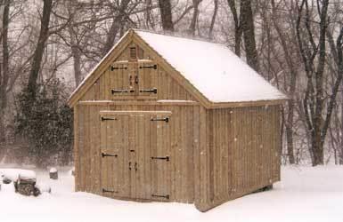 Cedar Telluride Shed 12x16 with workshop windows in Bedford, New York. ID number 984-2