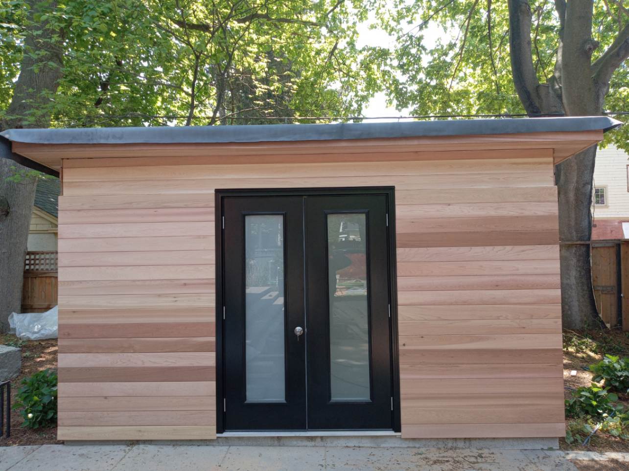 Front view of 7’x14' Urban Studio Home Studio located in Oakville, Ontario – Summerwood Products