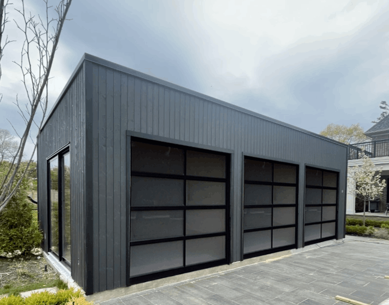 Front view of 16’ x 32' Urban Garage located in Oakville, Ontario - Summerwood Products