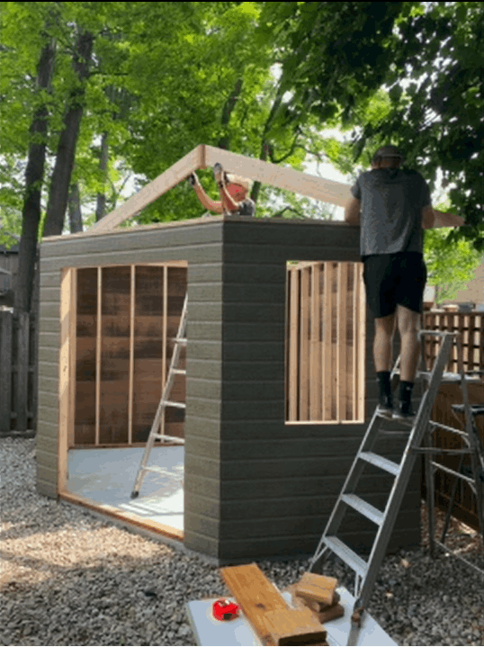 Side view of 10' Catalina Garden Shed located in Windsor, Ontario – Summerwood Products