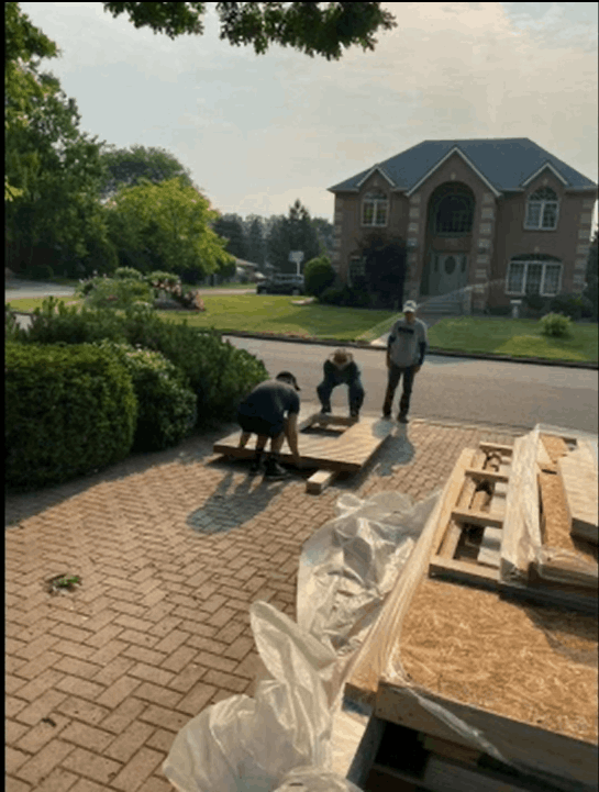 Delivery view of 10' Catalina Garden Shed located in Windsor, Ontario – Summerwood Products
