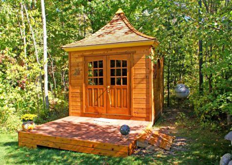 Cedar Melbourne Shed 10 x 10 with double arched doors in Traverse City, Missouri. ID number 42626-1