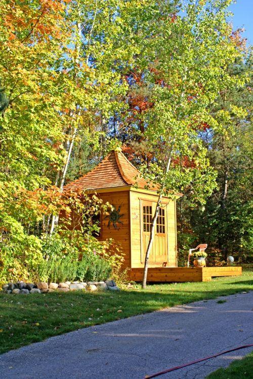 Cedar Melbourne Shed 10 x 10 with double arched doors in Traverse City, Missouri. ID number 42626-9