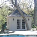 Melbourne white shed with french double doors in Cross Roads, Texas. ID number 49962-2