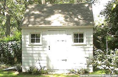 Cedar Telluride white shed 10x12 with double arched doors in Markham, Ontario. ID number 1156-2