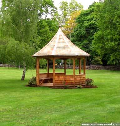 Cedar gazebo tattle creek 12ft with cedar single wall panels in West Port Connecticut. ID number 124