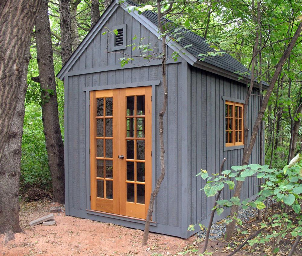 Cedar Telluride Shed 8x12 with French double doors in Winnipeg, Manitoba. ID number 104486-1