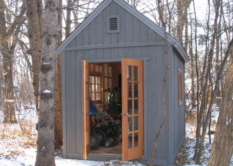 Cedar Telluride Shed 8x12 with French double doors in Winnipeg, Manitoba. ID number 104486-3