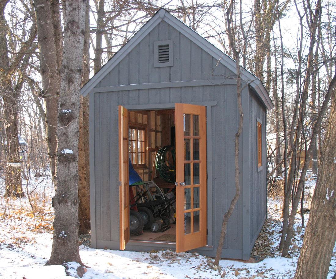Cedar Telluride Shed 8x12 with French double doors in Winnipeg, Manitoba. ID number 104486-3
