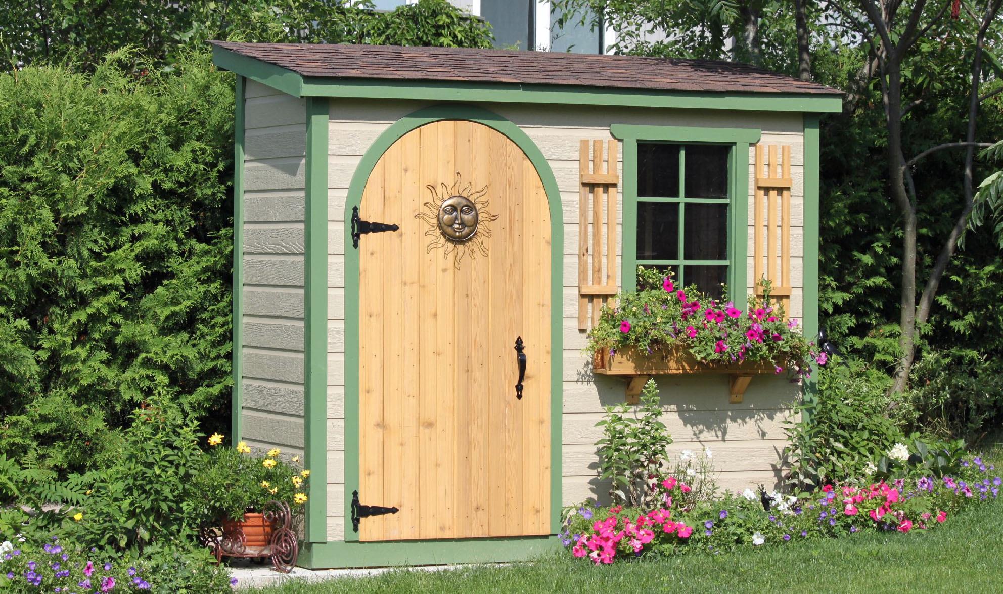 Canexel Sarawak shed 3x8 with arched single door in Nestleton, Ontario. ID number 115614-3