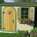 Canexel Sarawak shed 3x8 with arched single door in Nestleton, Ontario. ID number 115614-4